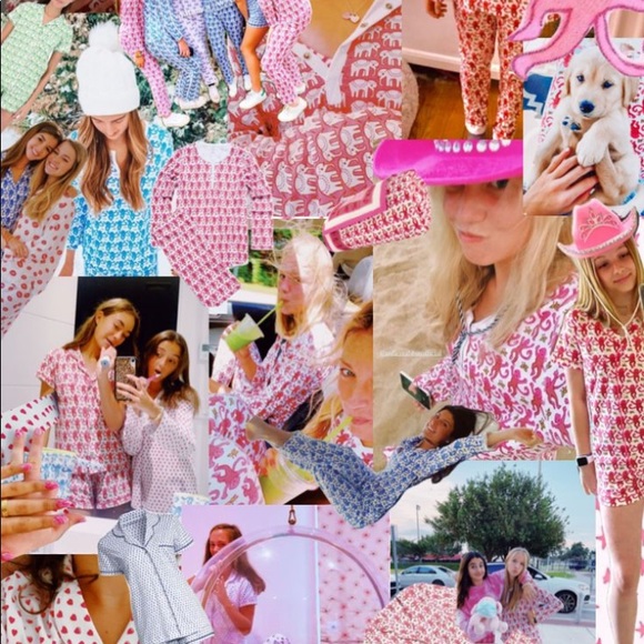 New ROLLER RABBIT PINK BOSTON MONKEYS POLO PAJAMAS TOP SZ LARGE PREPPY COTTON PJ - Picture 16 of 16